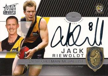 2011 Select AFL Infinity - Medal Signatures #MS3 Jack Riewoldt Front